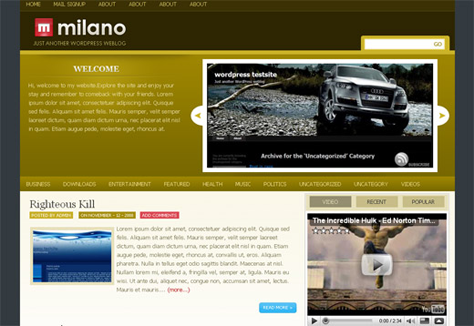 Milano free worpress theme